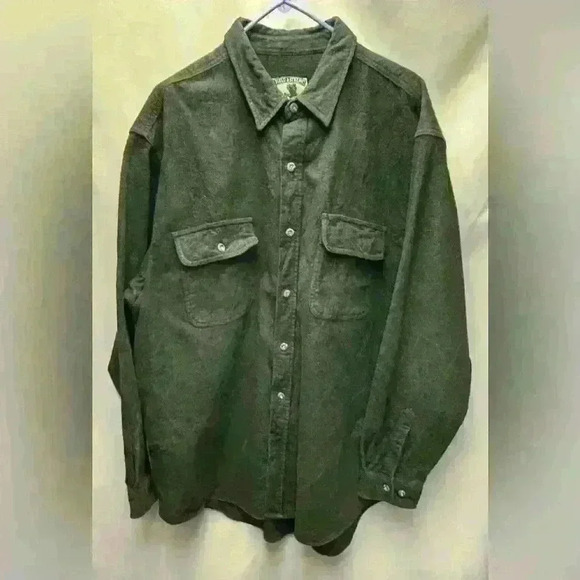 Field & Stream Other - Field & Stream Vintage Chamois Flannel Shirt Heavyweight Men’s XXL Olive Green